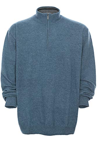Kitaro Troyer Pullover Wolle Pulli Strick Knit Zip Herren Langarm Plusgröße, Herrengrößen:6XL, Farbe:rotbraun im Sale